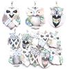 Natürlicher Eulenform-Abalone-Muschel-Anhänger Glückstier Perlmutt-Muschel-Charms für DIY-Schmuckherstellung Halsketten-Zubehör