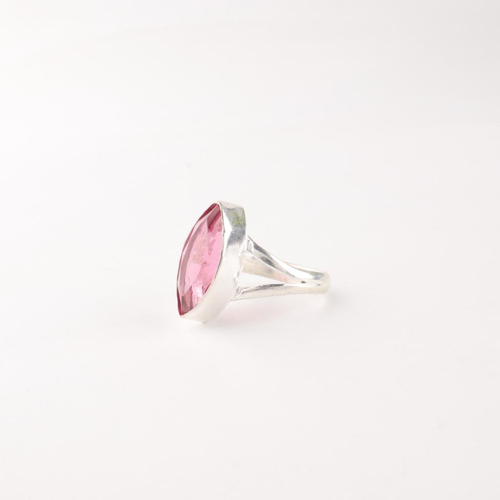 Rosa Turmalin Ädelsten 925 Sterling Silver Smycken Handgjorda Trendiga Ring RR-23-6