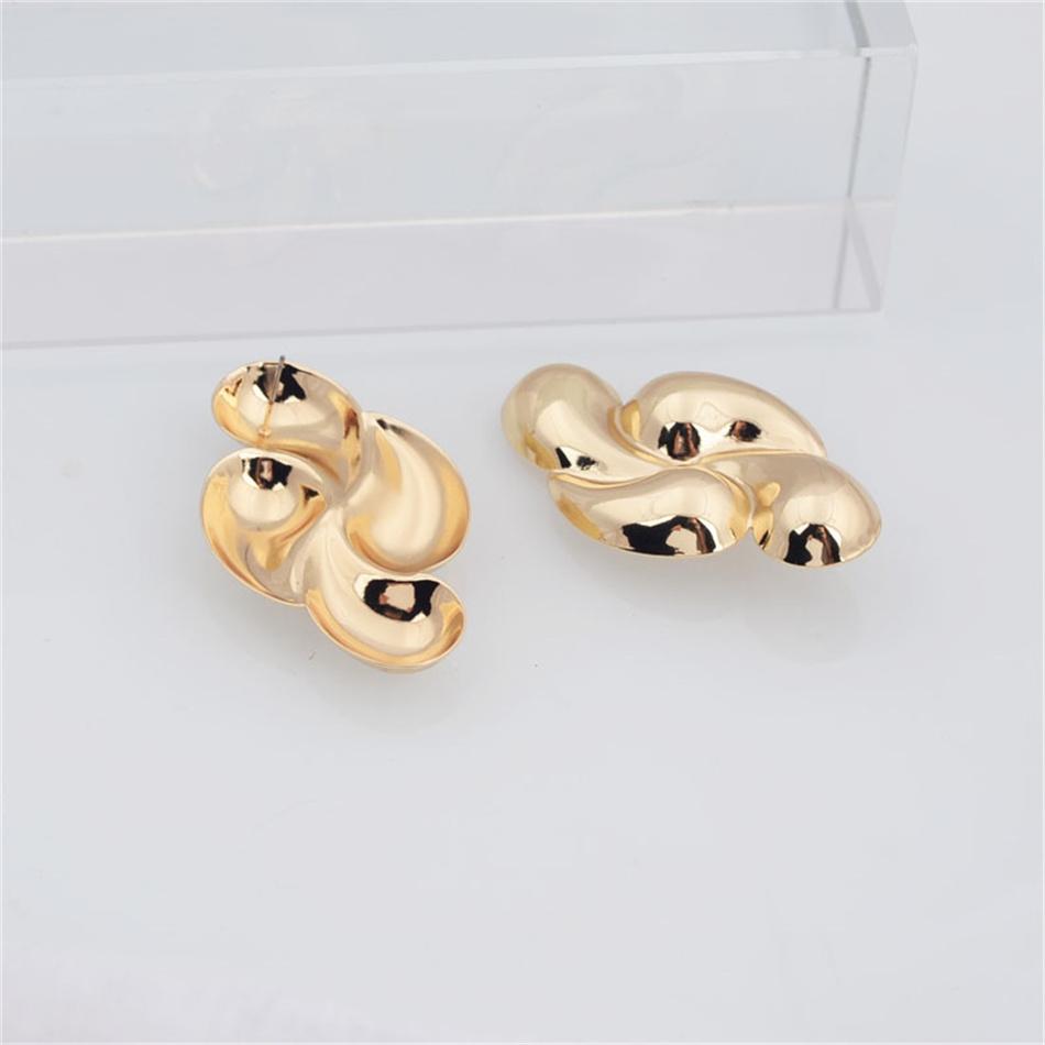 Punk Creative Four Waterdrop Personalized Geometric Smooth Drop Earrings for Women Big Geometry Hyperbole Fashion Party Jewelry