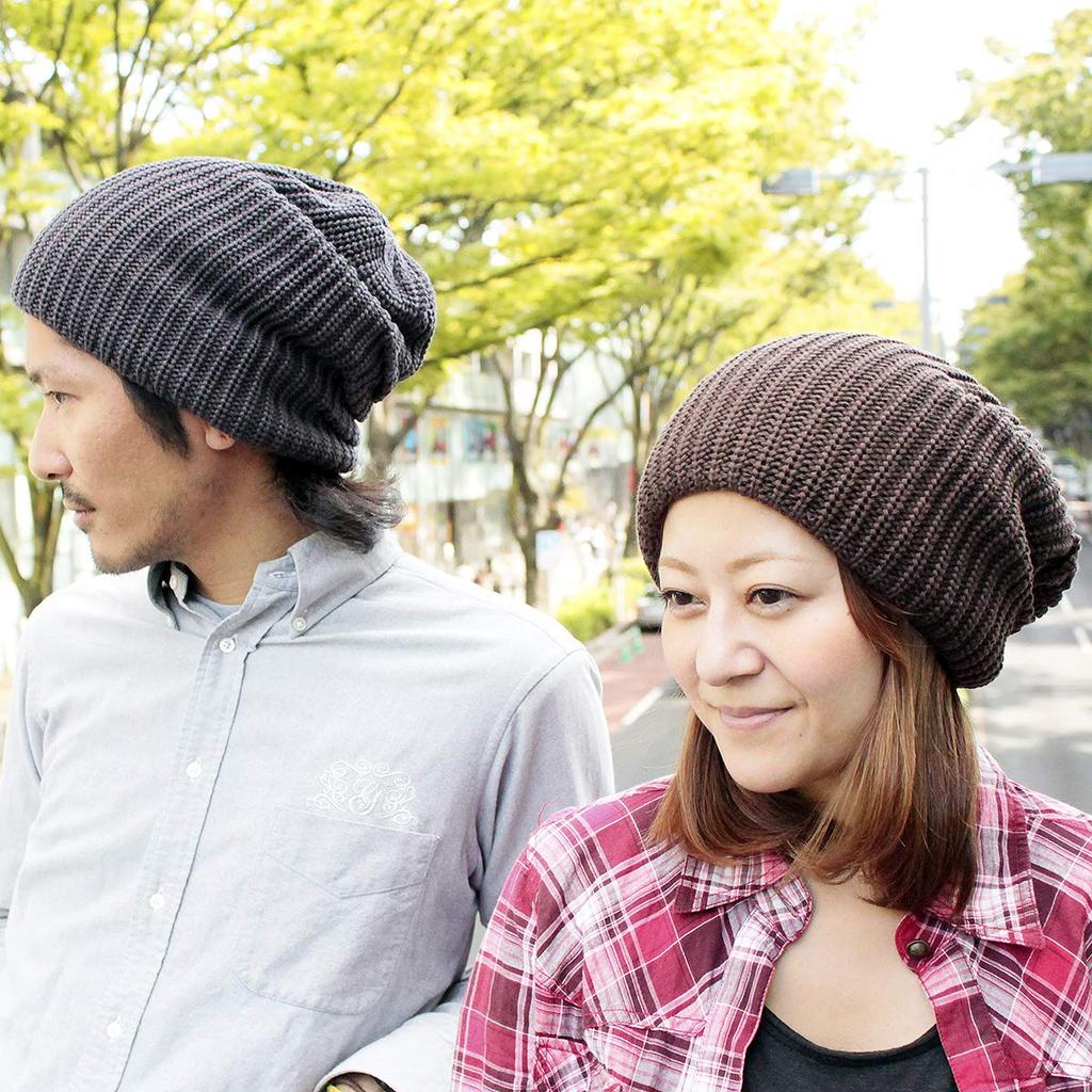 Basic Enchi Super Big Gather Watch Knit Plus Size 62cm and Gray Hat, Deep, Women's Men's,