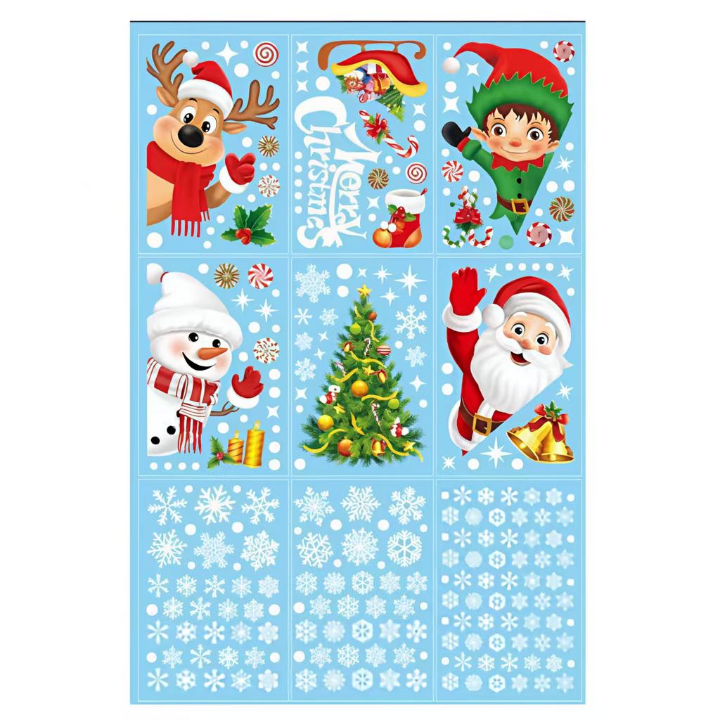 Festive Family Gatherings Christmas Window Stickers Festive Home Decor Child-Friendly Decor Easy Application Design