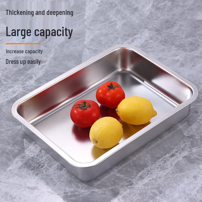Tavă dreptunghiulară adâncă din oțel inoxidabil pentru alimente cu capac