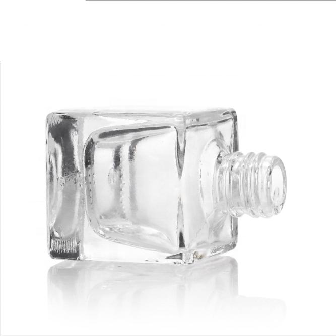 New Design 10ML Empty Luxury Glass Square Nail Polish Bottle With Brush