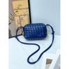 New wind braided camera bag, metal node braided small square bag, niche soft leather single shoulder messenger women's bag