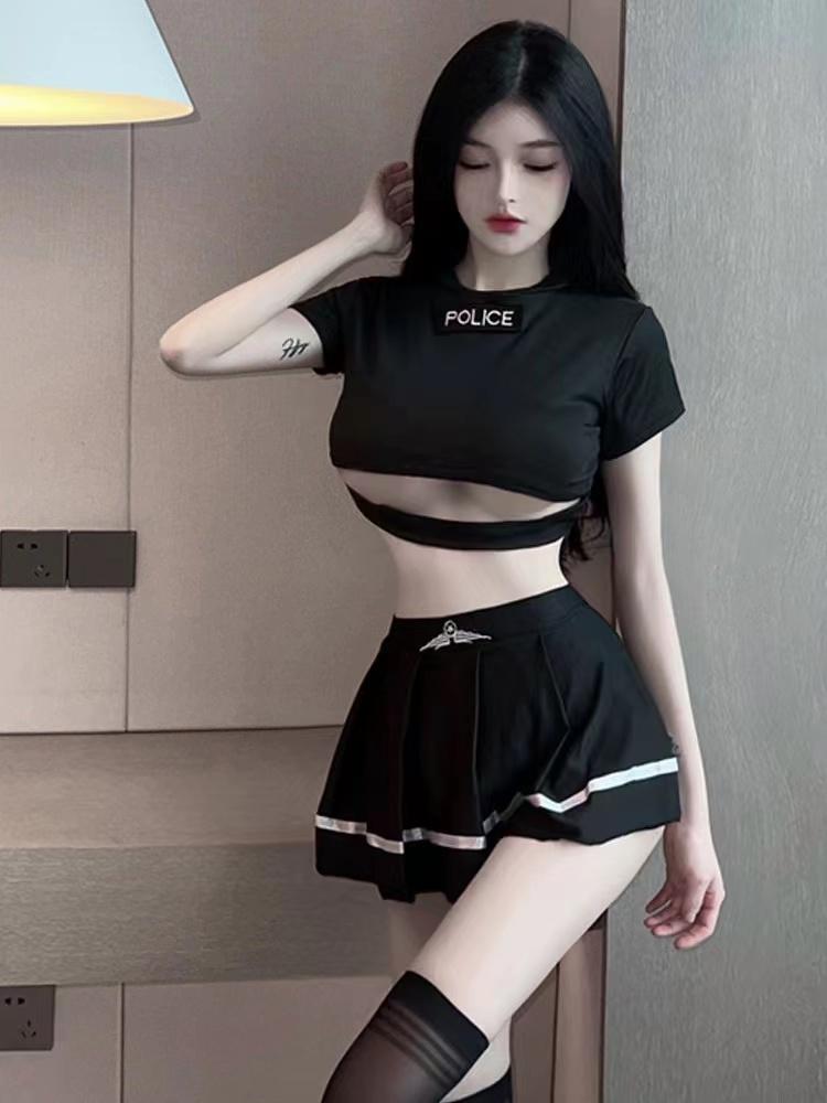 Virgin Killer Cosplay Sweater Bodysuit Hot Sexy Lingerie Hollow Back Halloween Cos Role Play Sleeveless Plus Turtleneck Pullover