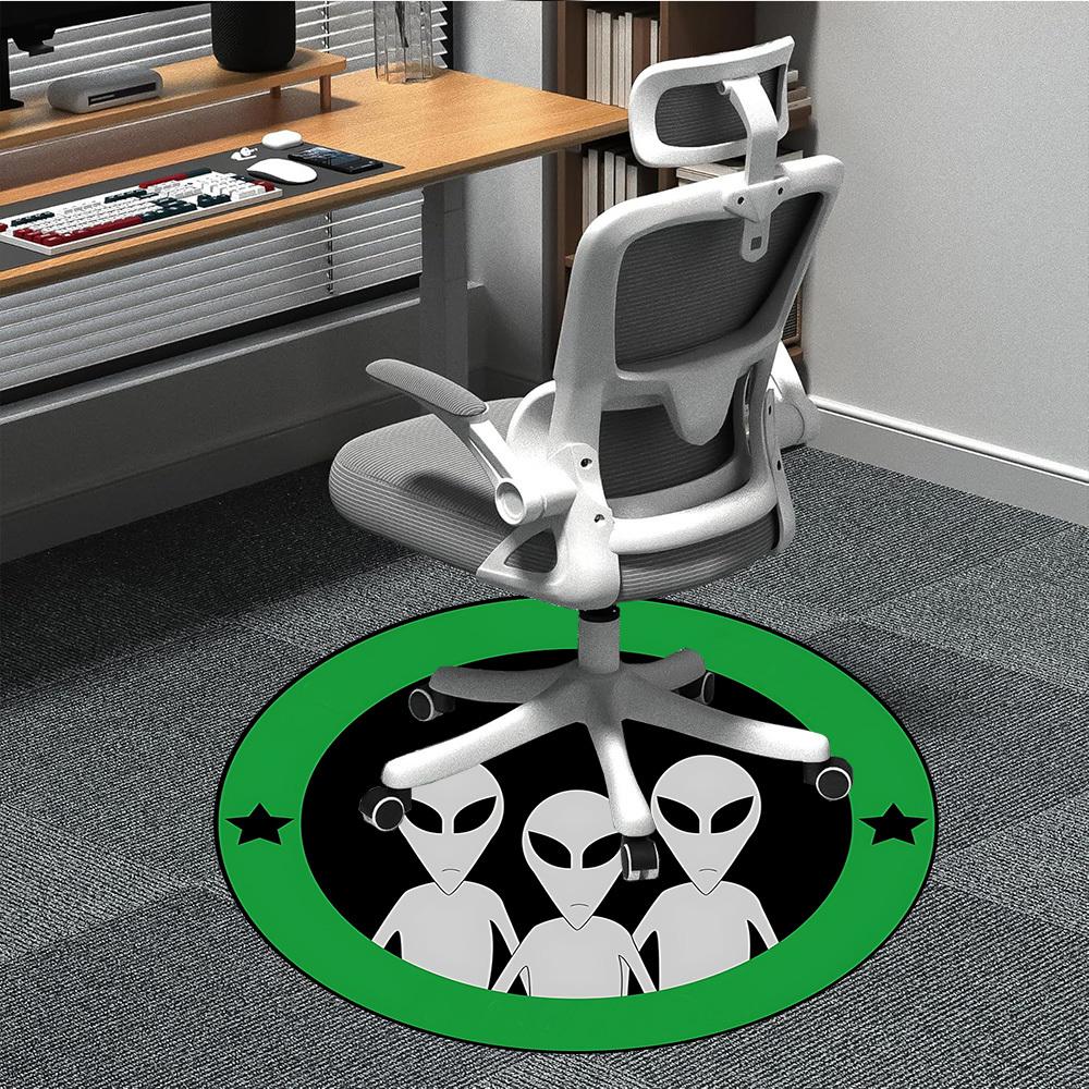 

1PC Alien Invasion Chair Carpet for Office, Indoor Non-Slip Washable Carpet, Soft Comfortable Mat For Office Room yy250930150 80cm by 80cm