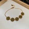 18k Gold Plated Retro Zircon Floral Bracelet – Elegant, Fashionable Hand Jewelry for Women