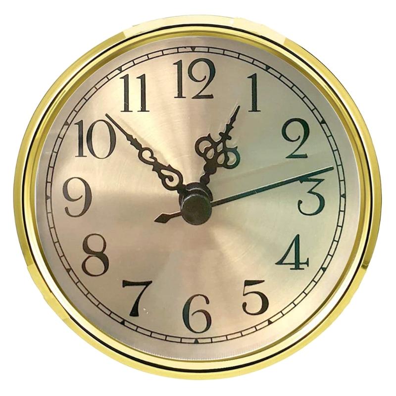 

Круглий годинник Маленький годинниковий вкладиш Римські/Арабські цифри Золота/Срібна облямівка Для саморобних та змінних годинників 70мм 80мм 90мм