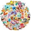 50 Donuts Burger Kaffe Mat Klistremerker Dessert Jenter Barn Matelskere Doodle Kake Klistremerker