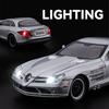 1:24 Mercedes-Benz SLR Supercar Alloy Car Model Sound and Light Pull Back Children's Toy Collectibles Birthday Gift