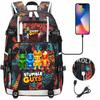 3 Piece School Backpack Set for Students Large Capacity Oxford Cloth Schoolbag with Shoulder Strap and Pencil Case
