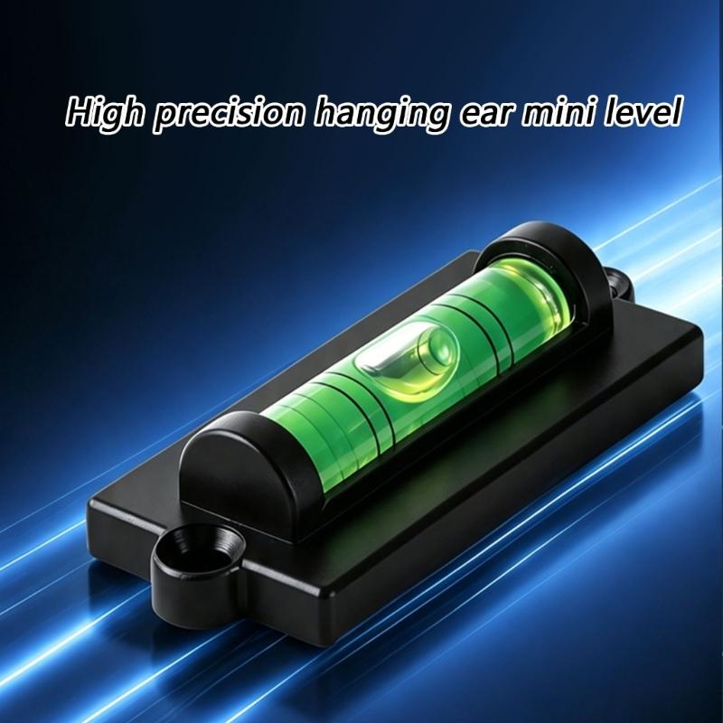 Rectangular Mini Bubble Level with Side Holes for Cabinet Placement, Fixture Leveling, and Home Repair Alignment