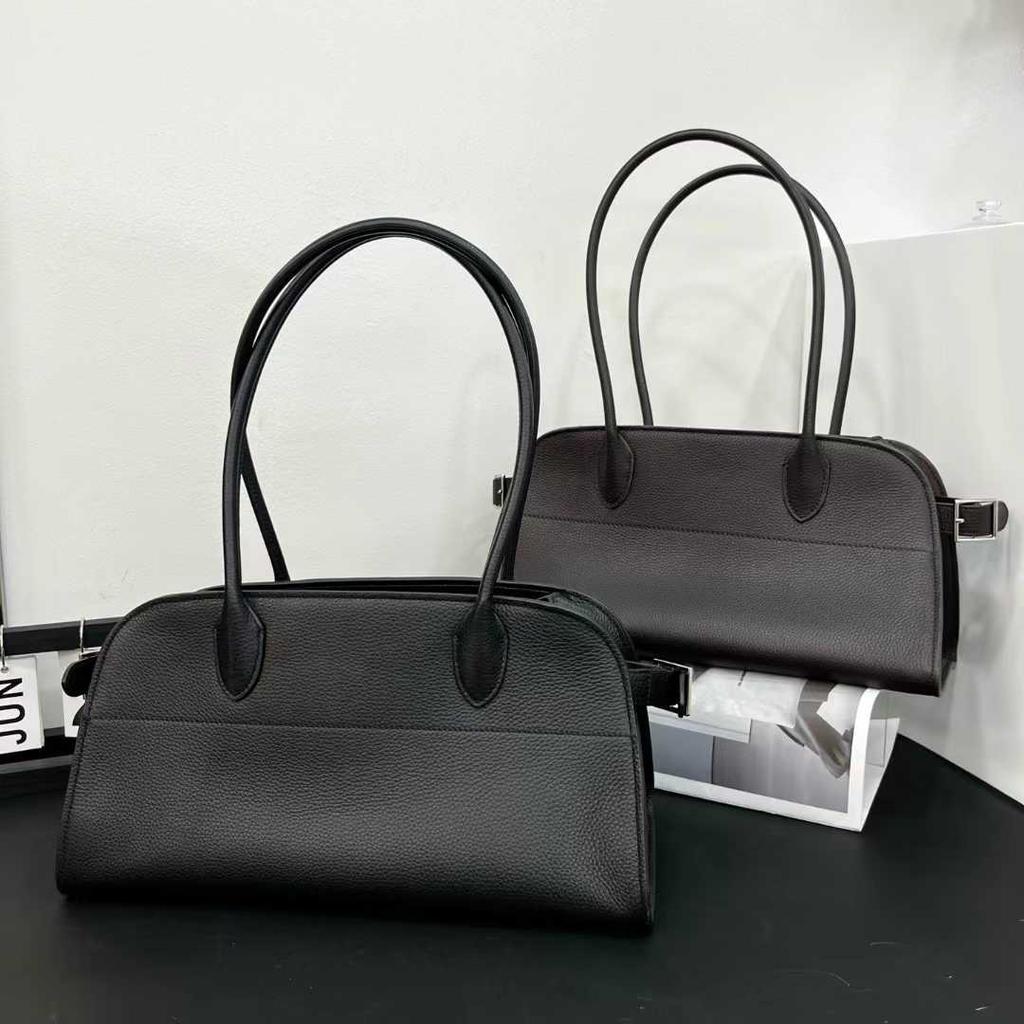 2026 Minimalist Style One-shoulder Tote Bag Top Layer Cowhide Large-capacity Bag Women's Commuter Armpit Bag Handbag Cross-border