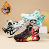Children's basketball shoes Boys' winter velvet warm new large cotton cold-proof button sports shoes leather boys running shoes