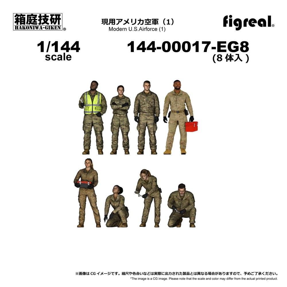 Hakoniwa Giken Figreal 1/144 U.S. Air Force American Air Force Maintenance Crew Set EG8 144-00017-EG8 Painted Figures