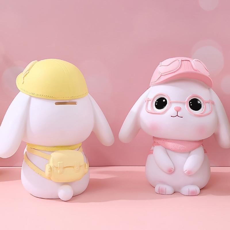Cartoon Rabbits Shape Moeny Banks Encourage Saving Habits In Children and Teens Animal Statue Coin Banks Home Decors