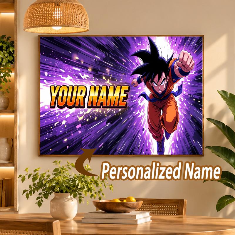 Dragon Ball Goku Custom Name Diamond Painting Personalized 5D Full Drill DIY Diamond Art Home Decor