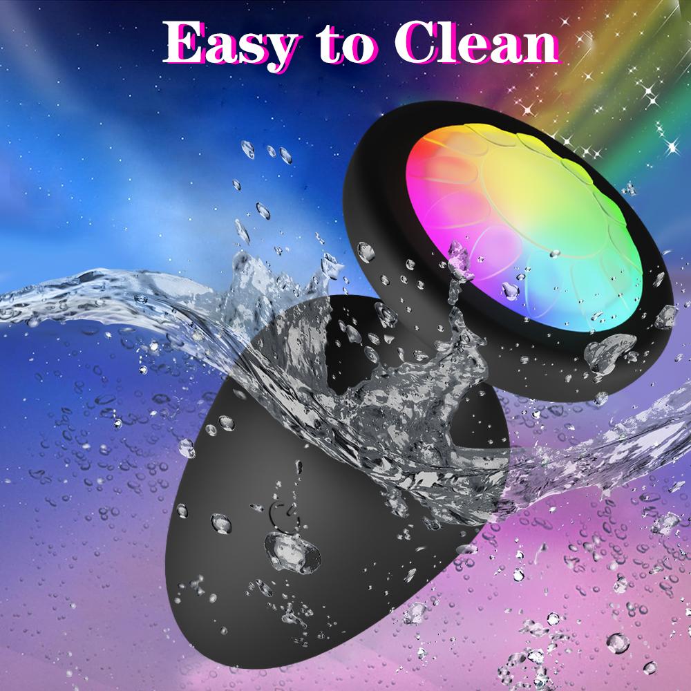 Remote Control Rotating Butt Plug LED Wiggle Anal Vibrator Unisex Sex Stopper Adult Toys for Couples Intimacy Accessories