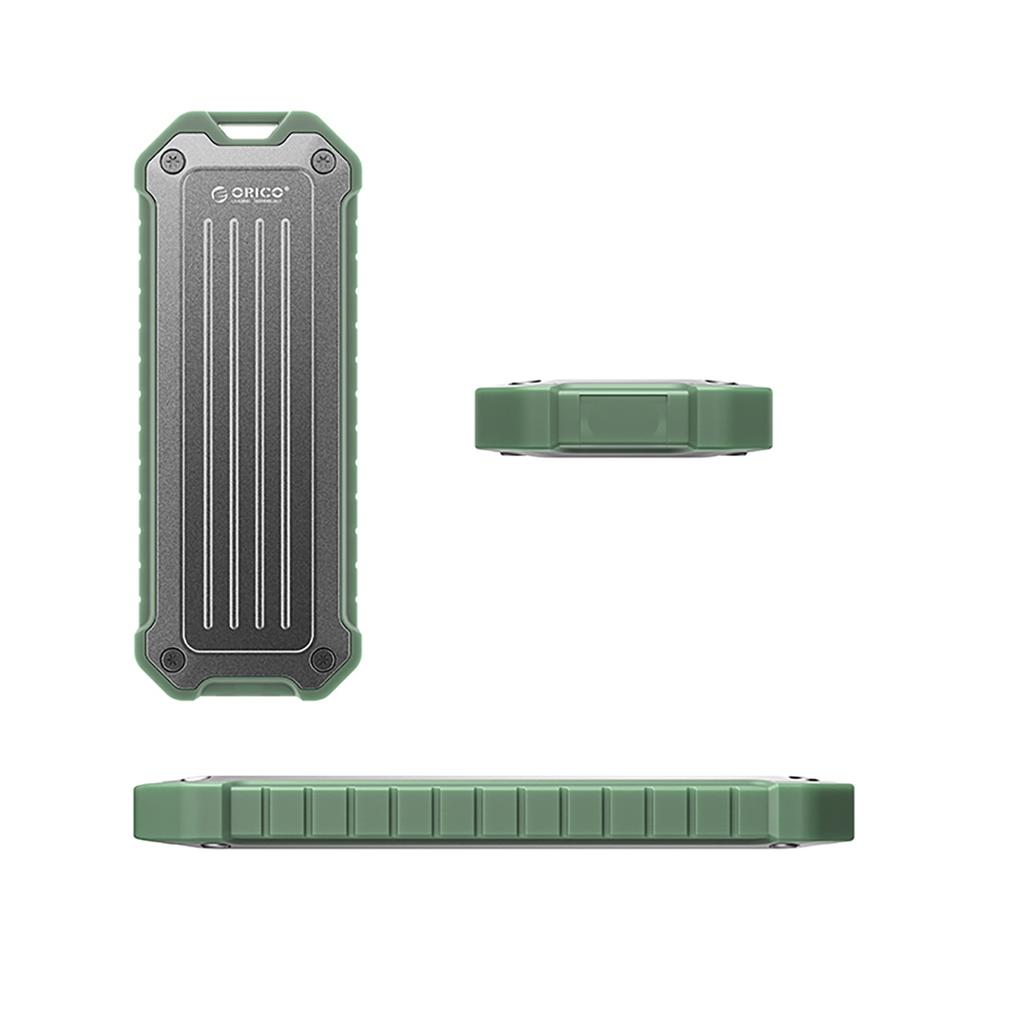 otpx-G2 M.2 NVMe/SATA SSD USB-C Reinforced Tactical Drive Bay - Gray-Green