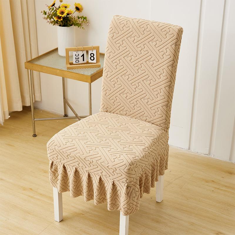 Skirt Chair Cover Household Dining Chair Cover Jacquard Seat Cushion Cover Chair Cover Universal Elastic Stool Cover