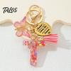 Talos Keychain Pendant, Sequins Initial Letter Charm Key Chain with Butterfly Tassel Stainless Steel Heart Design, A-Z Holder for Bag Purse Backpack