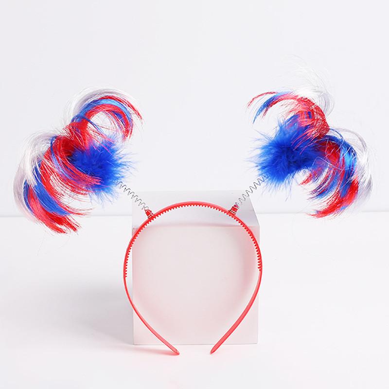 1980s Celebration Headgear Set With Feather Wigs And Jewelry For Seasonal Festivities