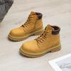 Couple rhubarb boots women's new hollowed-out breathable tooling short boots small size thick-soled inner height-increasing mountaineering boots men