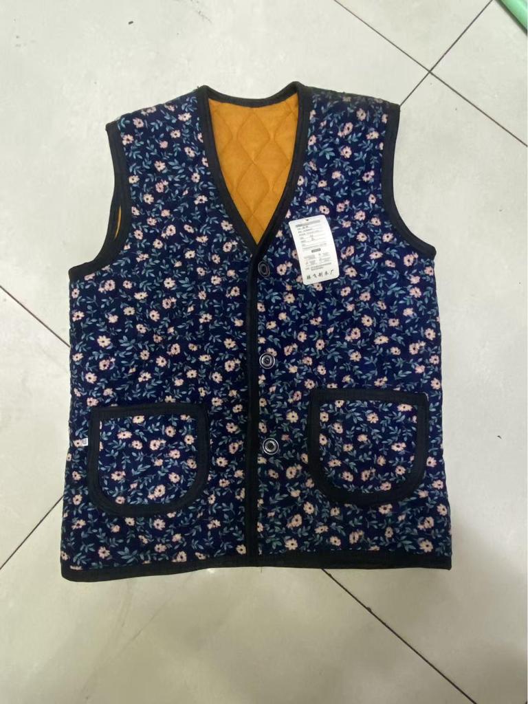 Warm Fleece-Lined Cotton Vest for Middle-Aged and Elderly Women