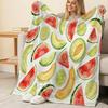 Soft Flannel Fleece Blanket,Fruit Series, Skin-friendly Breathable Lightweight All Seasons, Cozy Throw for Home Office, Halloween & Christmas Gift