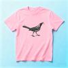Funny Crow With French Fry Graphic Tshirt Unisexs Casual White Vintage Sketch Bird Print Short Sleeve Cotton Tee Quirky Streetwear