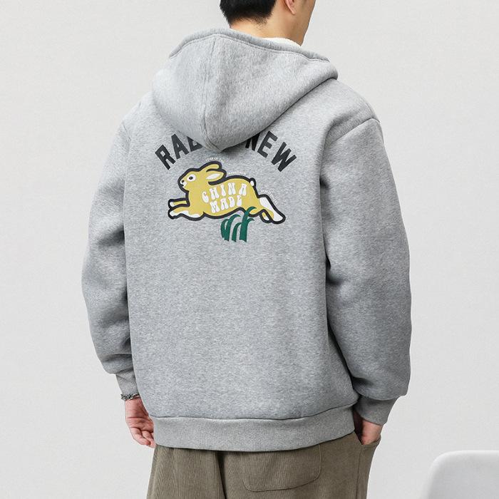 

Зимний бархатный толстый серый свитер с капюшоном мужской свободный большой размер американский тяжелый модный повседневный топ одежда Tide 4XL серый