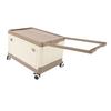 Folding Storage Bin with Lid Wheels PP Stackable Rolling Utility Storage Box Container with Handle