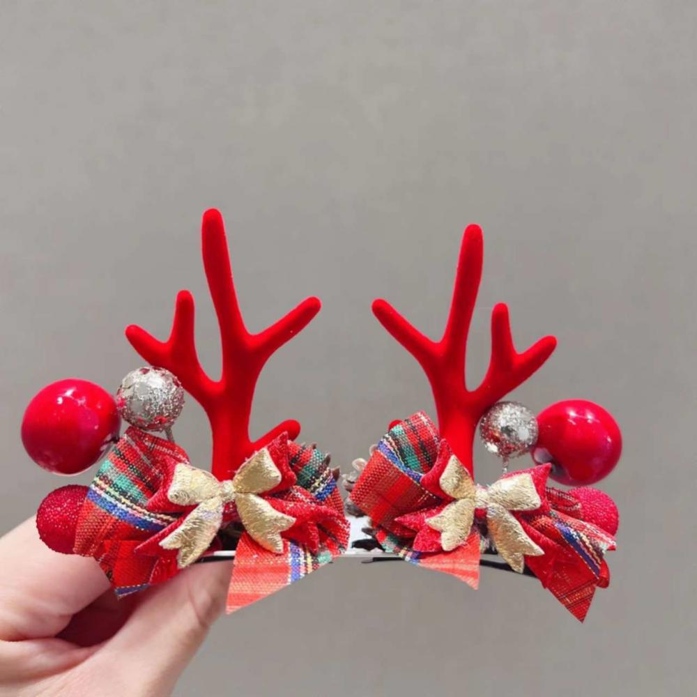 Christmas Hair Hoop Girls Plush Reindeer Antlers Deer Ear Christmas Party Cosplay Girls Headbands Festival Hair Accessories Gift