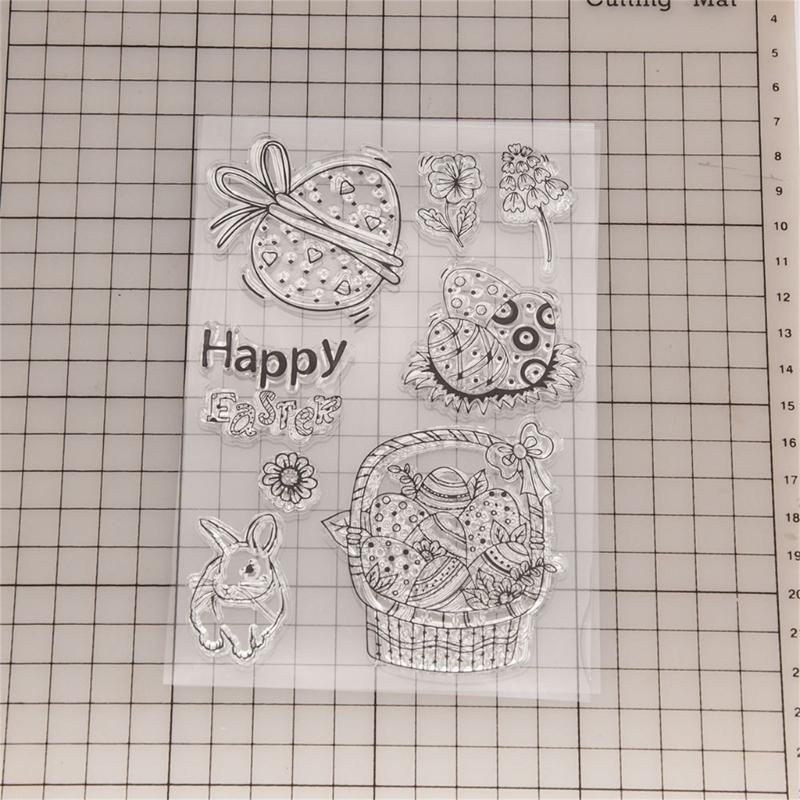 Metal Cutting Dies Clear Stamps Easter Rabbit Eggs Scrapbooking Album Photo Journal DIY Craft Card Making Home Decors