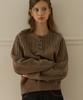 OURHOPE Button Wool Cable Knit - Brown