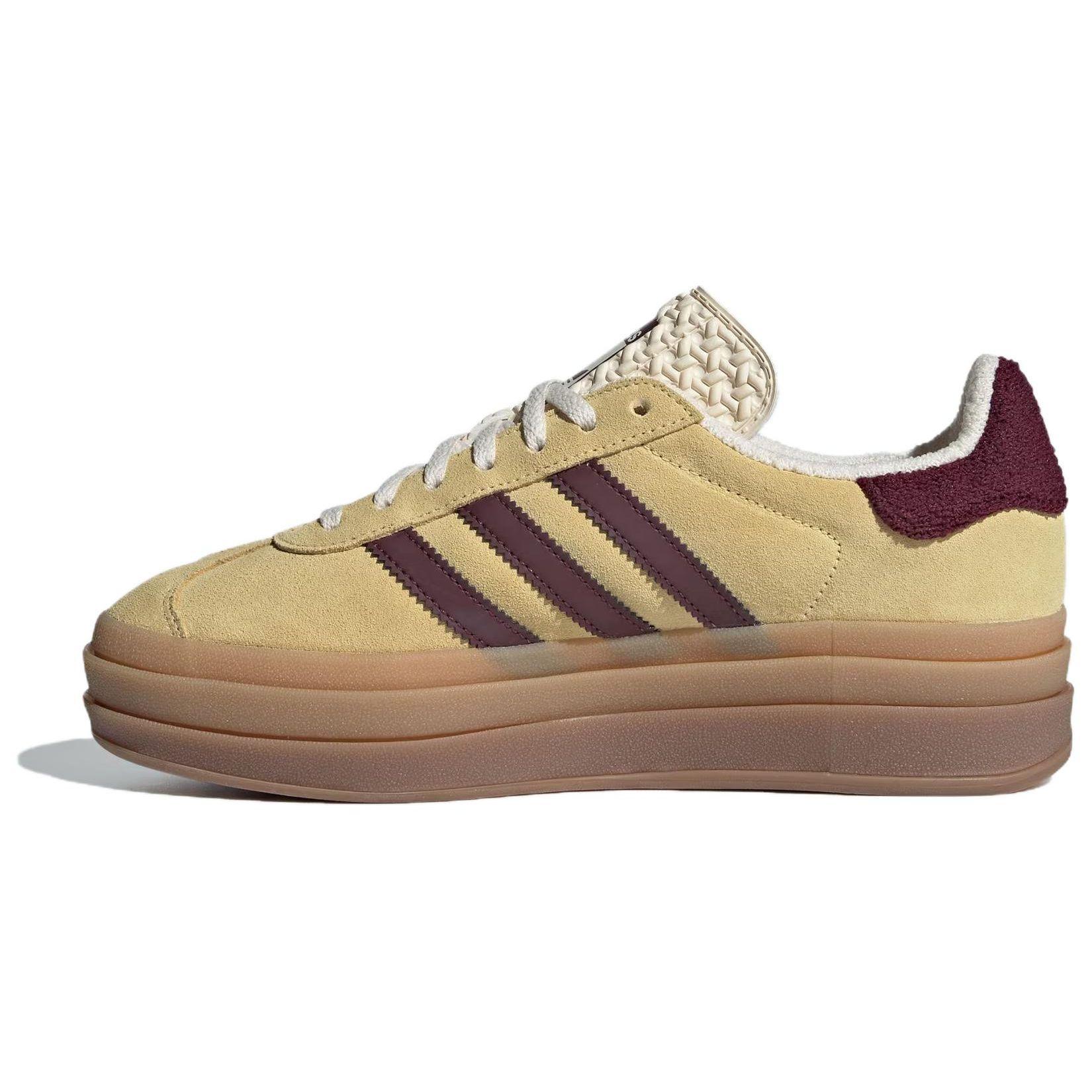 Женские кеды adidas Gazelle Bold Почти Желтые Бордовые Женские Кроссовки Wonder-White IF5937 40