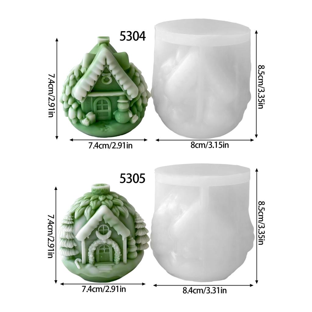 Silicone Molds Christmas House Candle Molds Epoxy Resin Molds Craft Molds Handmade Castings Molds Plasters Molds