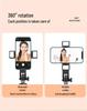 P130 Bluetooth Stainless Steel Selfie Stick with Camera Mount & Fill Light, 1.3m Floor Stand