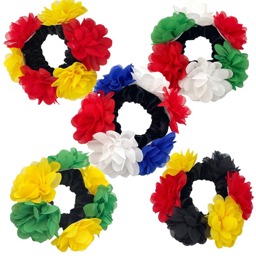 Flower Hair Rope, Ponytail, Headband, Suitable for Carnival Party, Fan Headwear, Big Intestine Circle, Female
