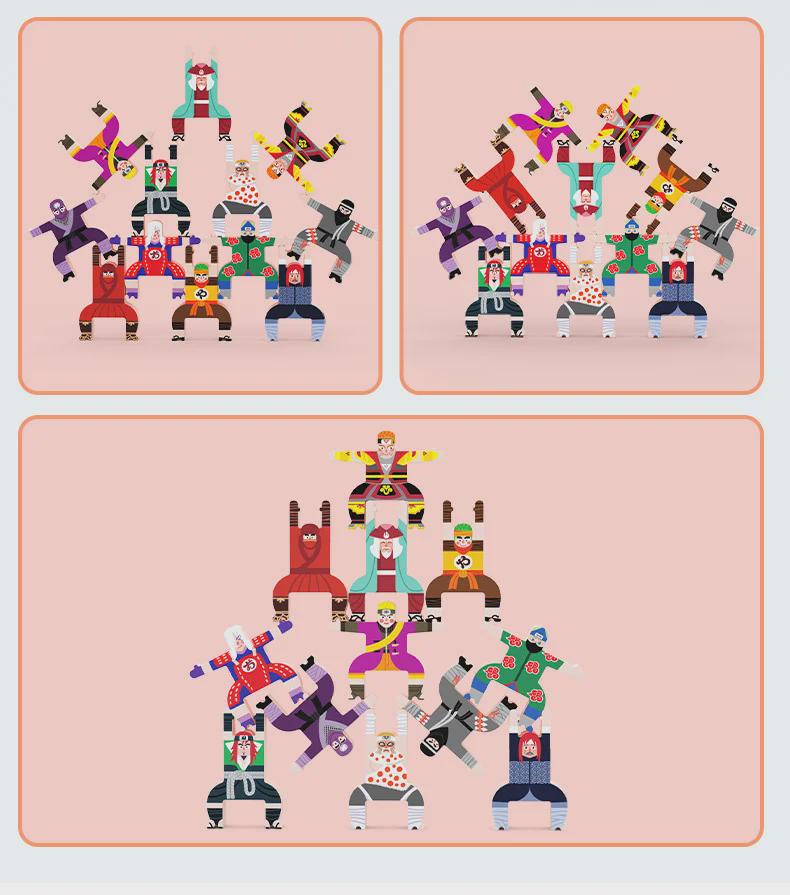 Hercules Ninja İstifleme Blokları: Erken Eğitim için Ebeveyn-Çocuk Etkileşimli Denge Oyunu