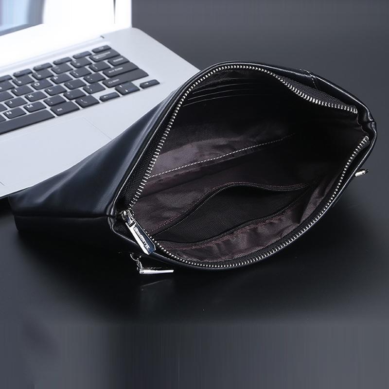 Men'S Soft Leather Wallet Long Purse Men Clutch Bag Large Capacity Zipper Wallets