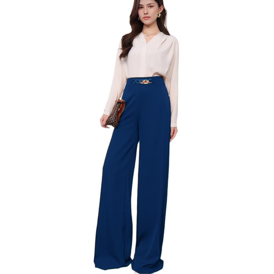 Women's New Imported Bestseller Solid Color Draped Wide Leg Pants Formal Trousers for Women