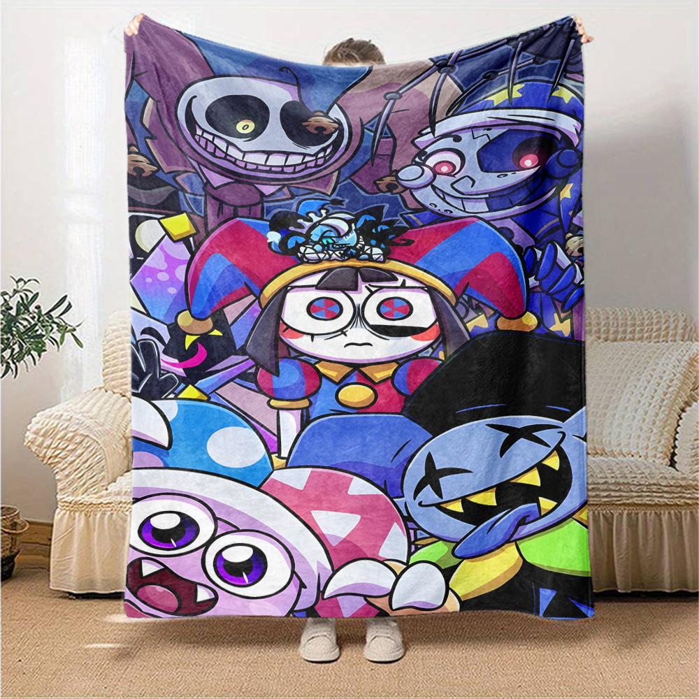Digital Circus Blanket Comfortable Great for Picnics Seaside Office Chair Four Seasons Multipurpose Modern Gift for Travel Home Birthdays