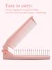 Sakura Pink Portable Anti-static Hair Comb Folding Double Sided Detangling Mini Combs Shower Massage Hairbrush High Quality