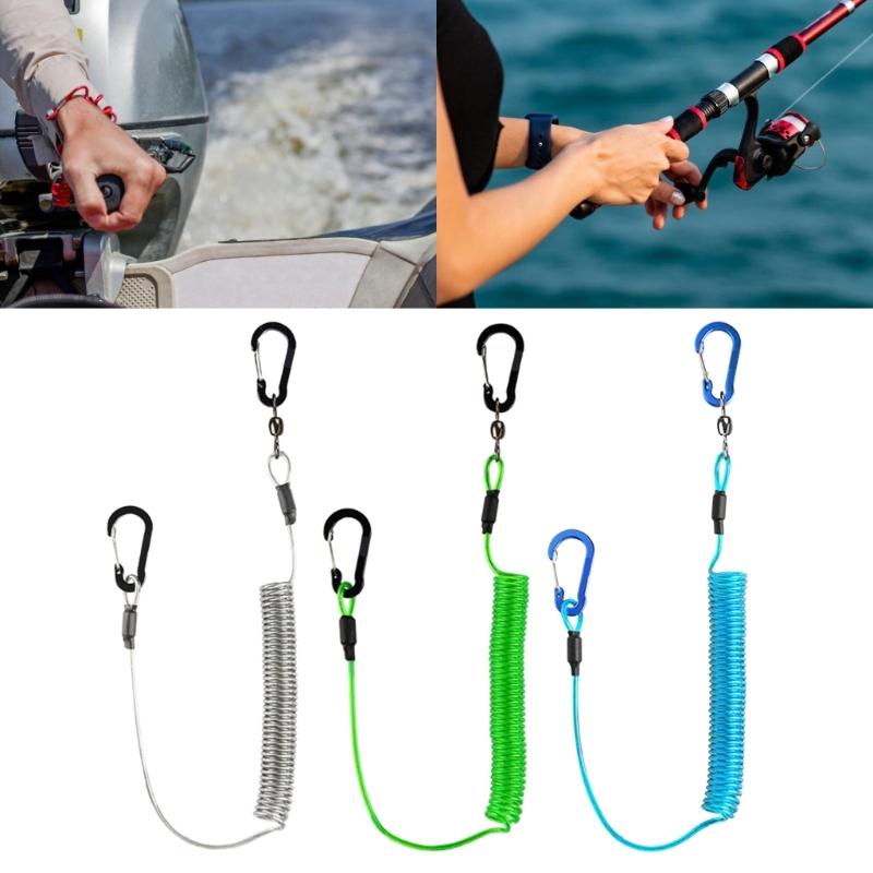 Fishing Tackle Accessories Fishing Rod Straps Heavy Duty Lanyard Rope Paddle Leash Coiled Lanyard Extend To 70in