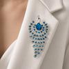 Crystal Peacock Rhinestone Brooch Exquisite Chest Flower Pin Peacock Badge Pin  For Suits