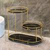 Luxury Iron Art Uv Board Cosmetics Storage Rack Makeup Organizer Dressing Table Shelf Bathroom Iron Bird Cage Holder A