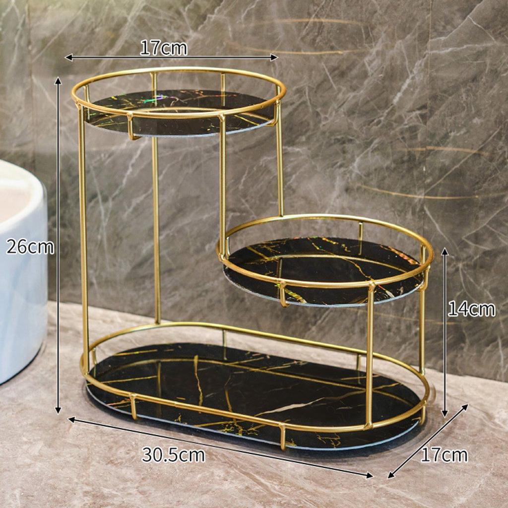 Luxury Iron Art Uv Board Cosmetics Storage Rack Makeup Organizer Dressing Table Shelf Bathroom Iron Bird Cage Holder A