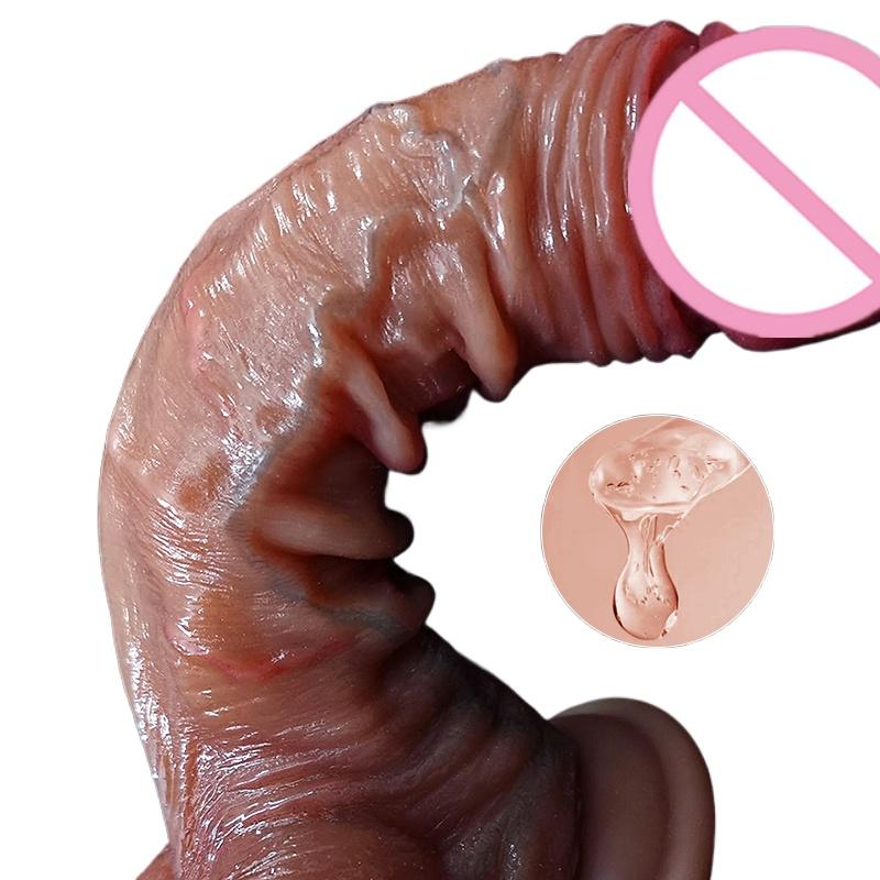 Strap On Realistic Dildos for Women Lesbian Realistic Skin Sliding Foreskin Testicles Dildo For Anal Big Dick Sex Toys Penis