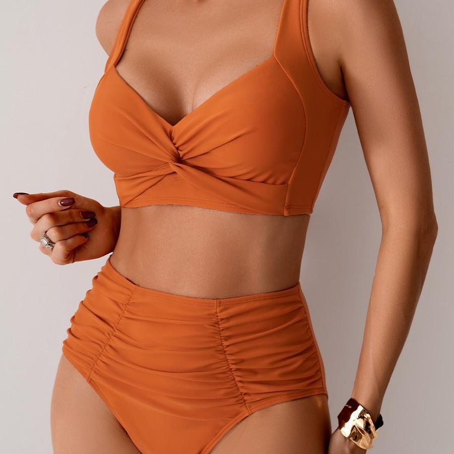 2025 New Bikini European and American Swimsuit Women's Sexy High-waisted Split Swimsuit Bikini